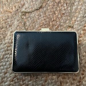 Michael Kors Black Box Purse with Gold Accent
